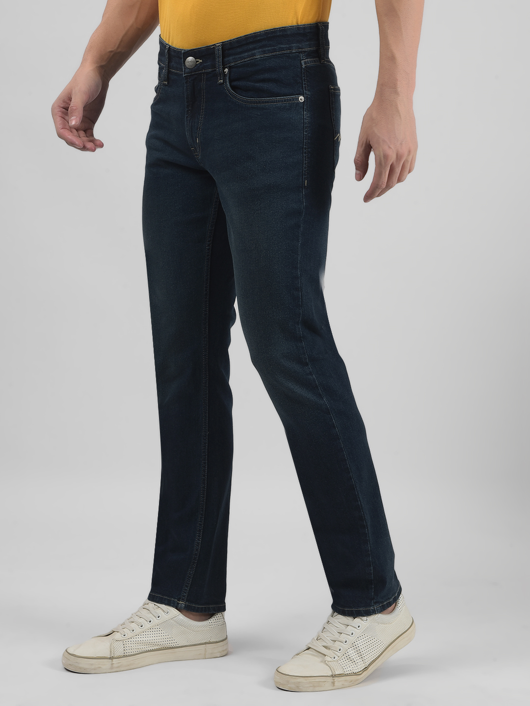 Numero Uno Men Solid Dark Blue Jeans